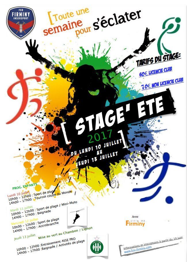 Les inscriptions au stage d’été 2017 sont ouvertes