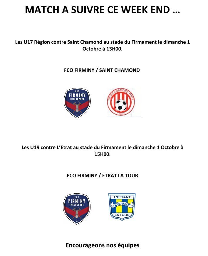 Matchs à suivre ce week-end