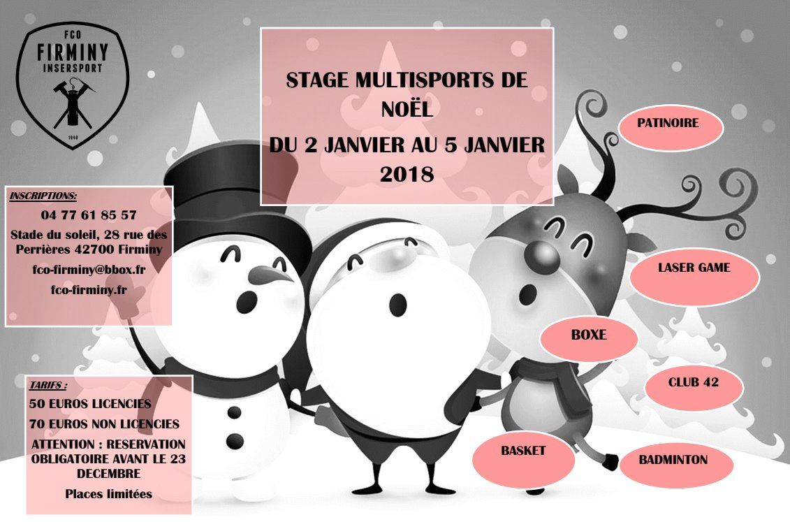 Stage Multisports de Noël du 2 au 5 Janvier 2018