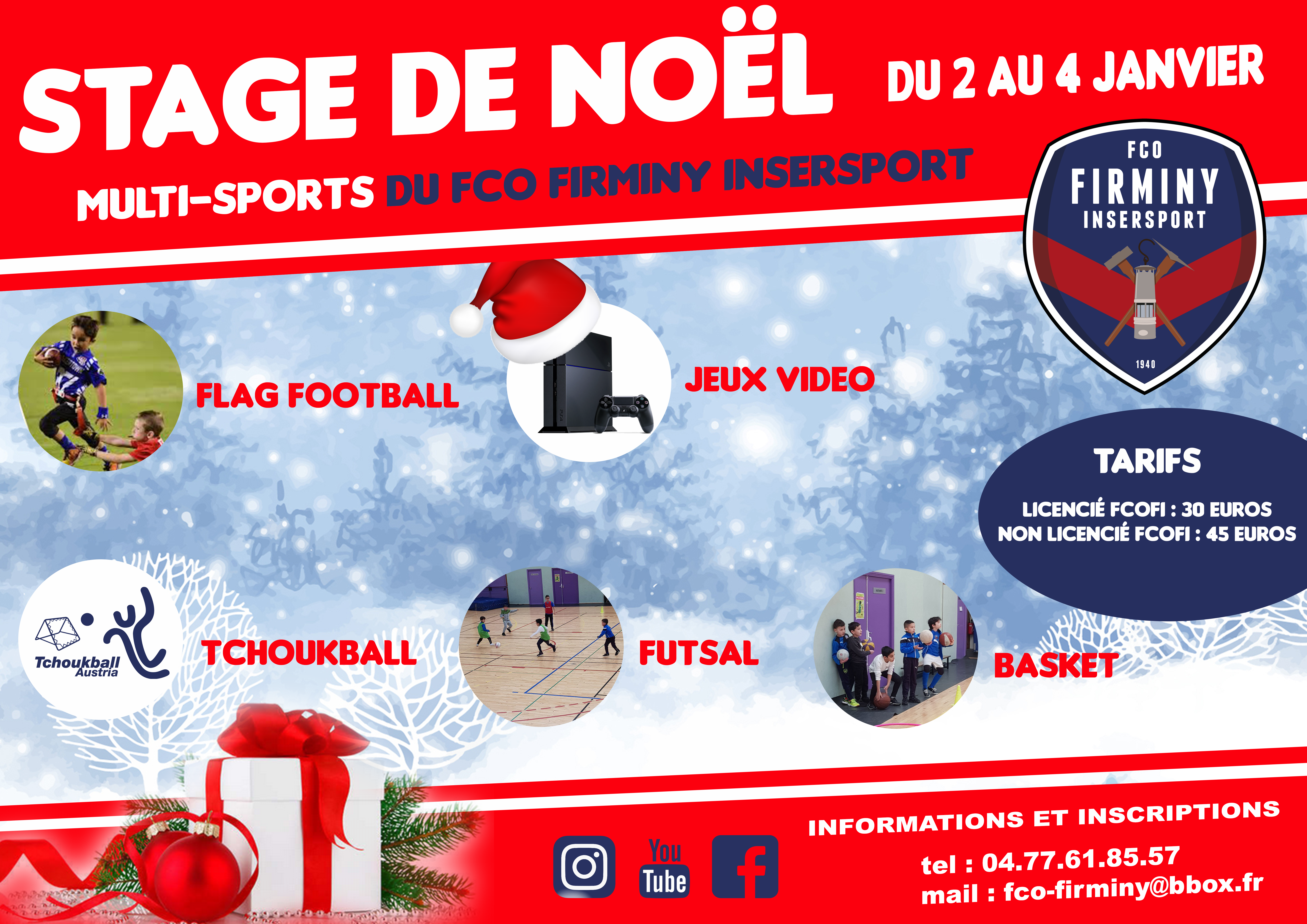 STAGES DE NOËL : INSCRIPTIONS OUVERTES